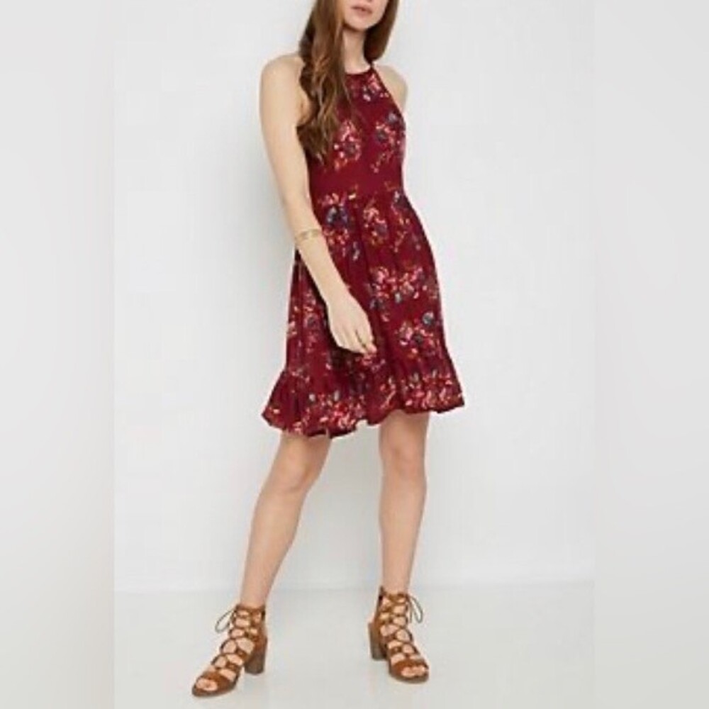 Burgundy wine floral sundress size medium